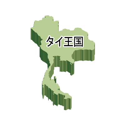 タイ王国無料フリーイラスト｜漢字・立体(緑)